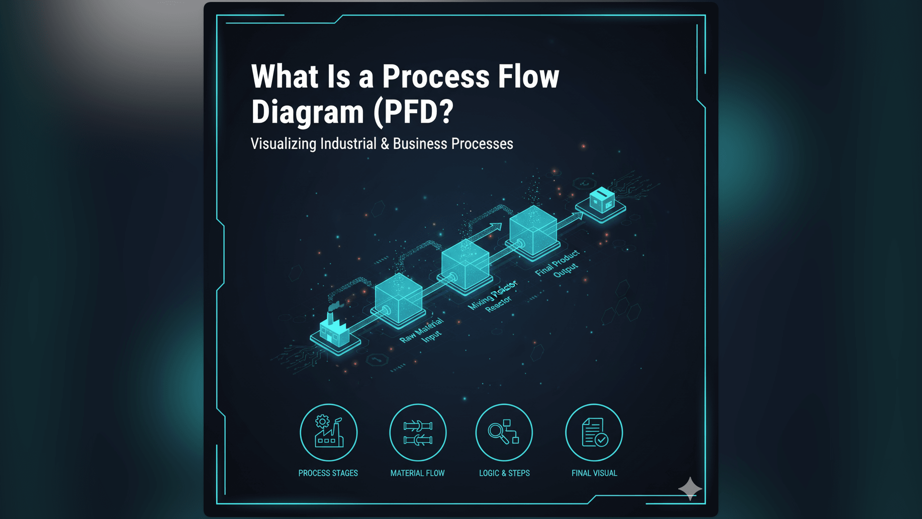 A Process Flow Diagram (PFD) is a visual map that illustrates the relationships between major components in a system and the sequence of steps in a workflow. Learn how PFDs clarify business logic and identify bottlenecks.