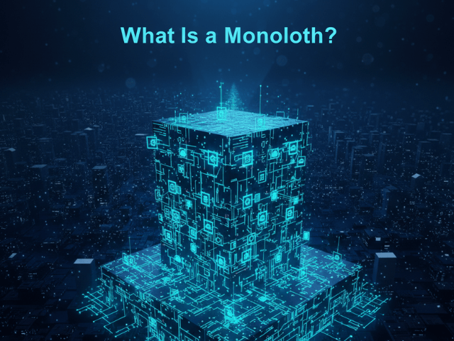 A monolithic architecture is a traditional model where an entire application is built as a single, unified unit, offering simplicity for smaller teams but posing challenges for scalability and independent deployments.