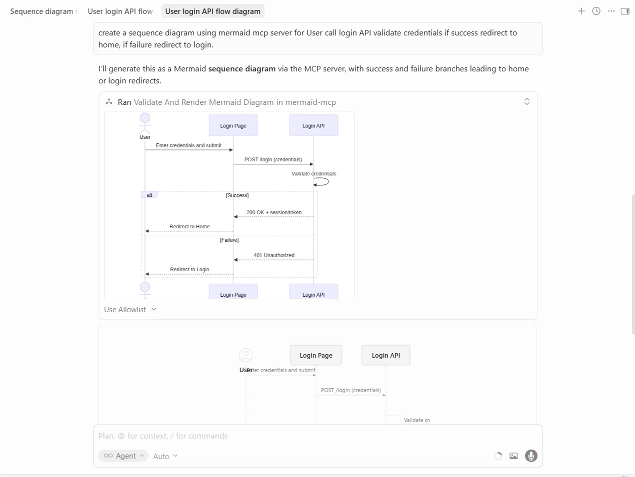 Mermaid login flow diagram