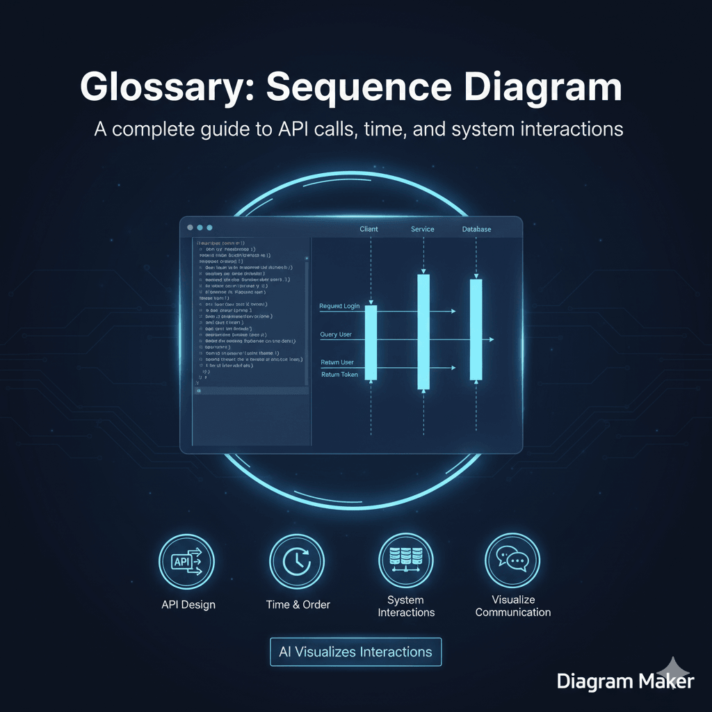 What is a Sequence Diagram? A complete definition of this essential UML chart, detailing how it visualizes API calls, time, and system interactions.
