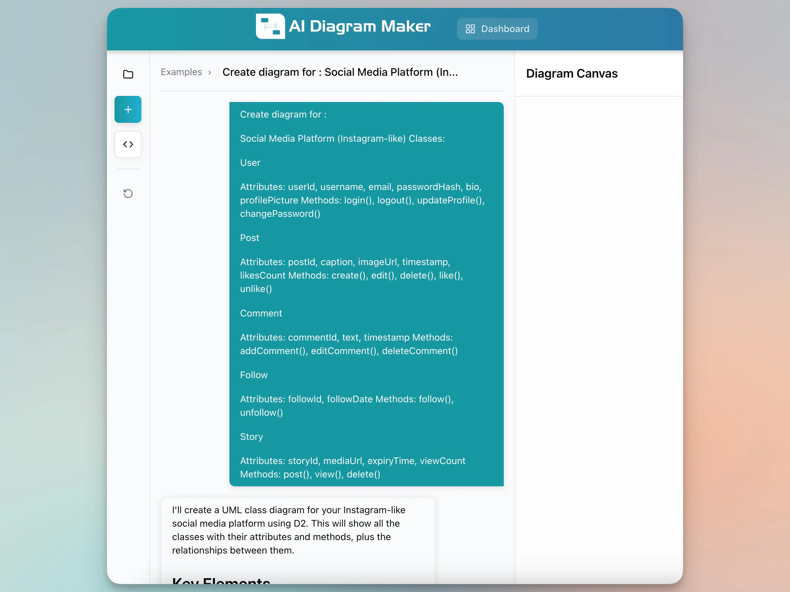 Detailed UML requirements input