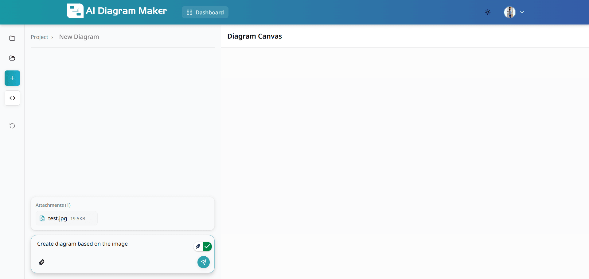 Upload interface for diagram creation