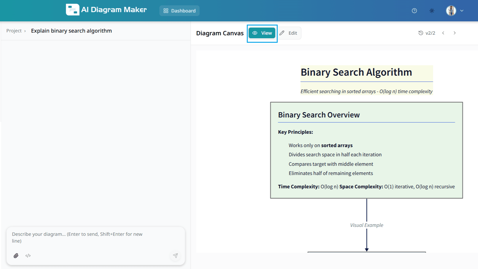 Canvas view mode where diagram can be dragged
