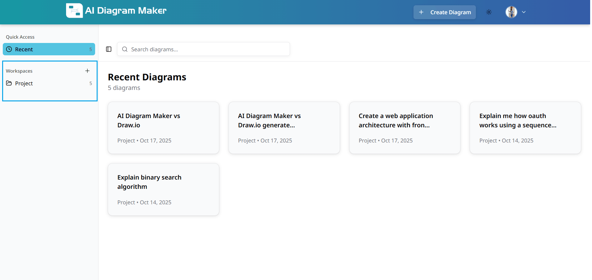 Dashboard section navigation