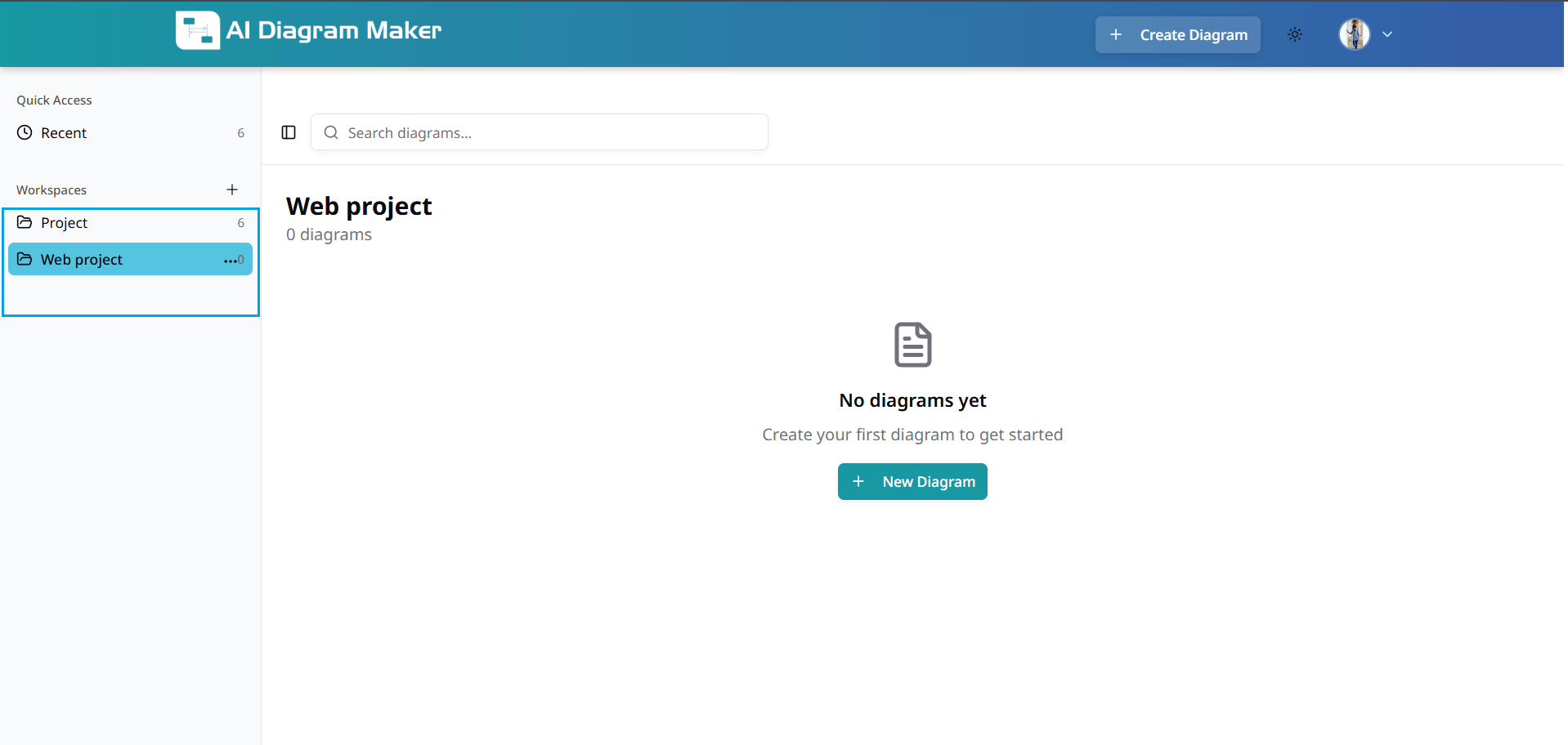 Workspace switching interface